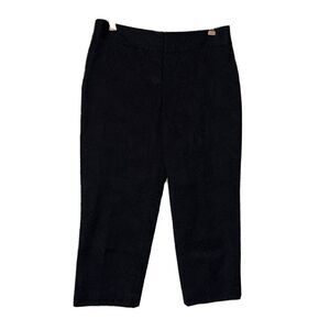 Talbots Pants Women’s 6 Petite Cropped‎ Curvy Black Textured Floral